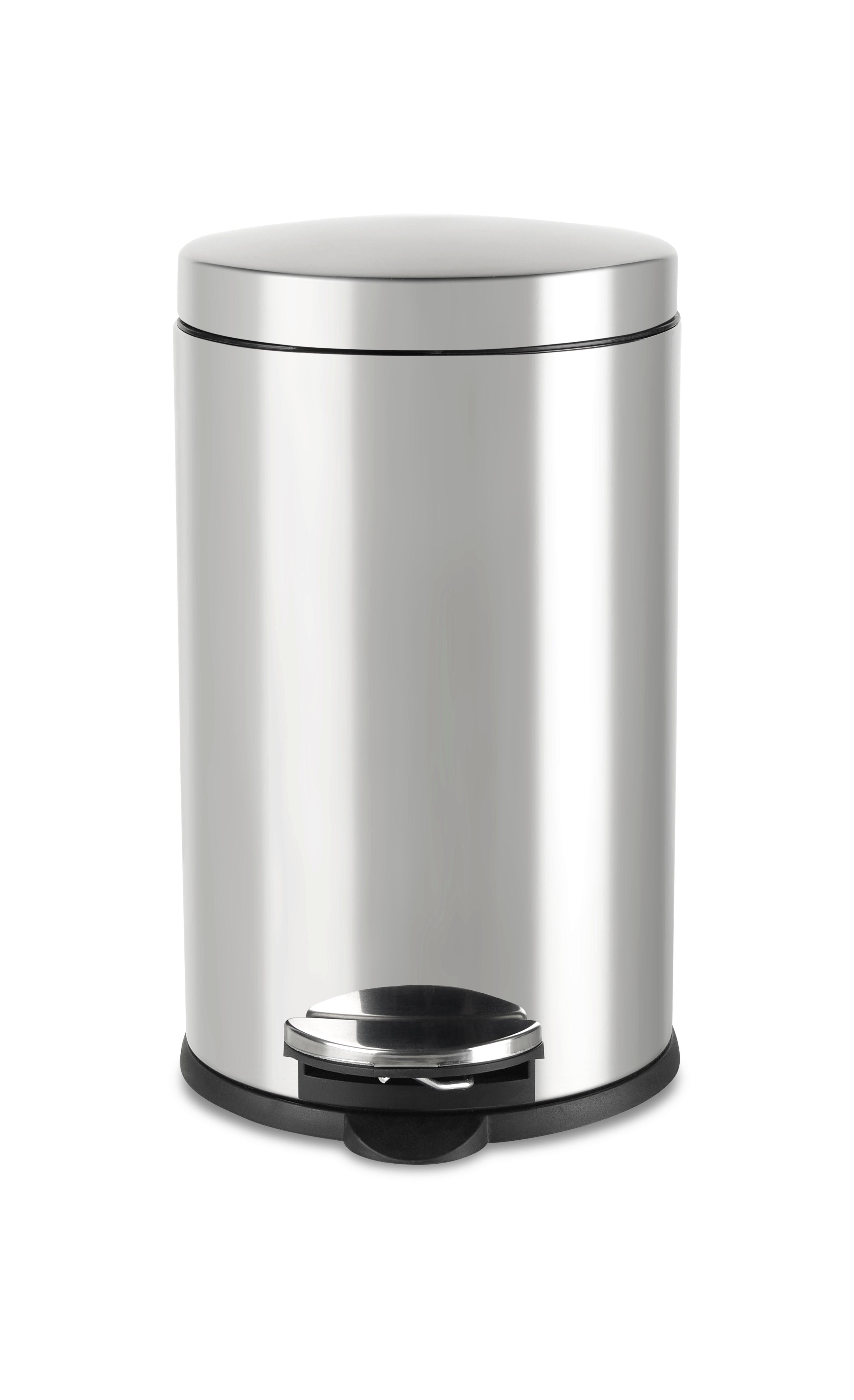 Pedálos Szemetes James - krómszínű/fekete, Konventionell, műanyag/fém (29/47,5cm) - Modern Living