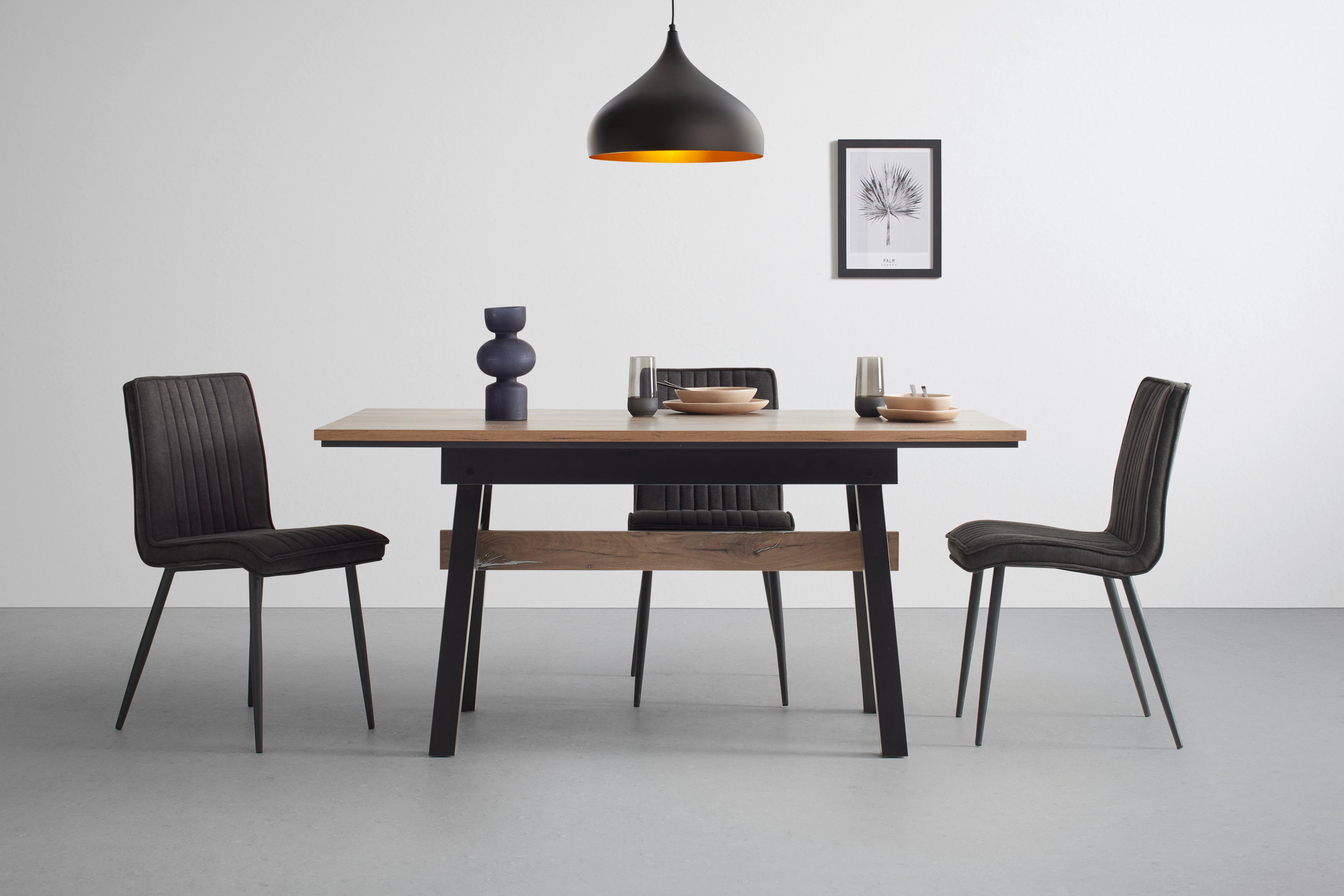 STOL LENA - grå/svart, Modern, metall/trä (43/86/57cm) - Mömax