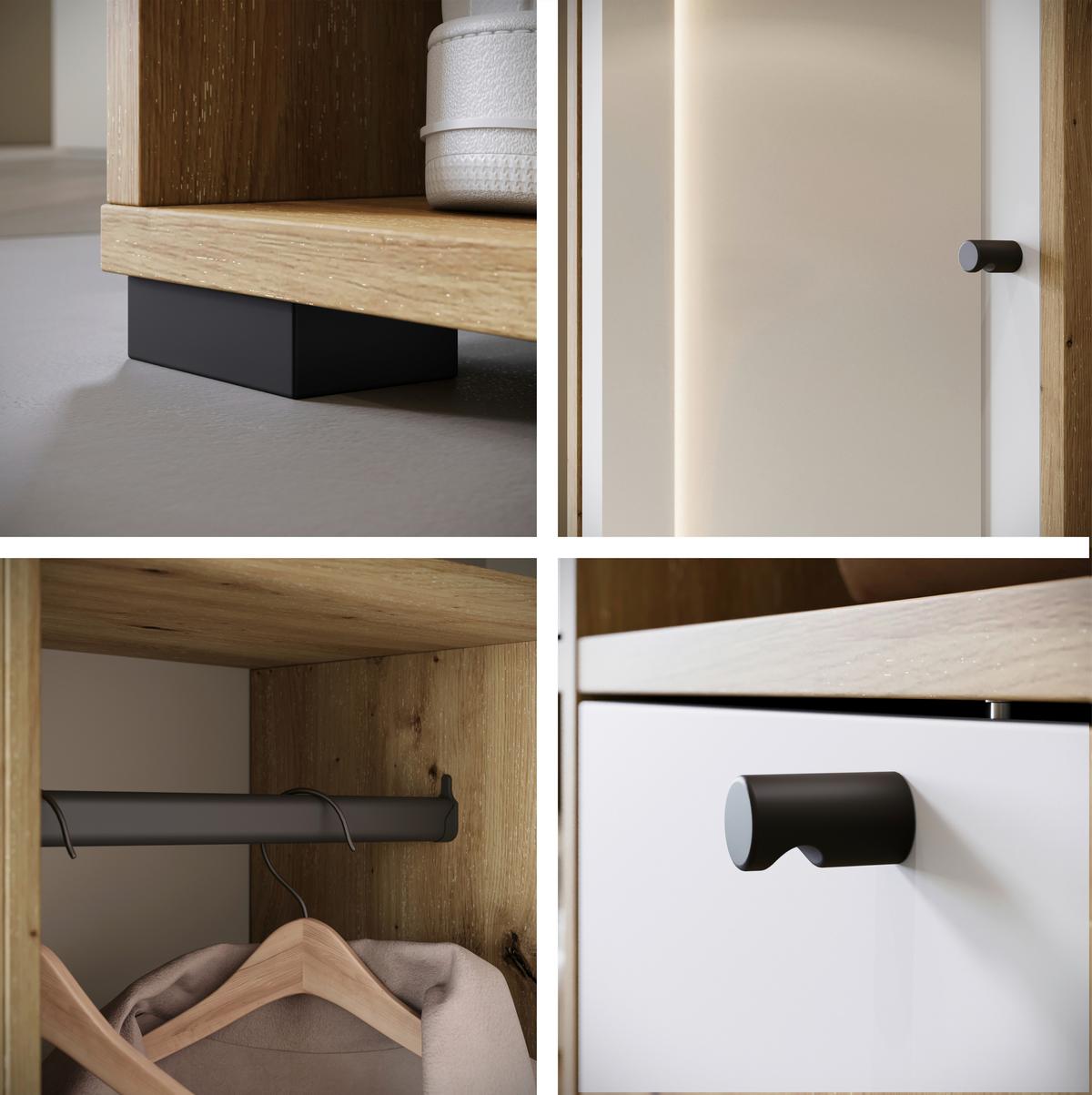 Garderobe Dino ca. 90x190 cm Eiche Artisan/Weiß - Weiß/Eiche Artisan, Trend, Holzwerkstoff (90/190/33cm) - MID.YOU
