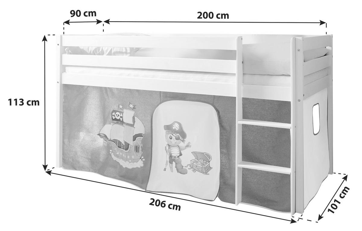Pograd Malte, 90x200, Bor, Masivno, Rjava - naravne barve/bež, Natur, les (90/200cm) - MID.YOU