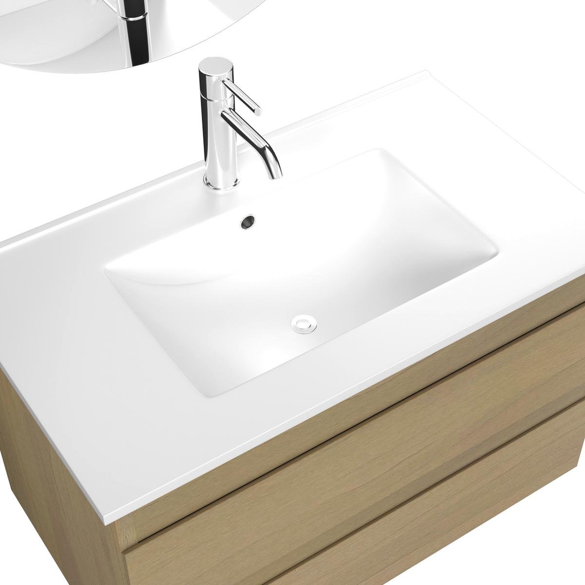 Badezimmer Leona Eichefarben 3- teilig - Eiche dunkel, MODERN, Glas/Keramik - Bessagi Home