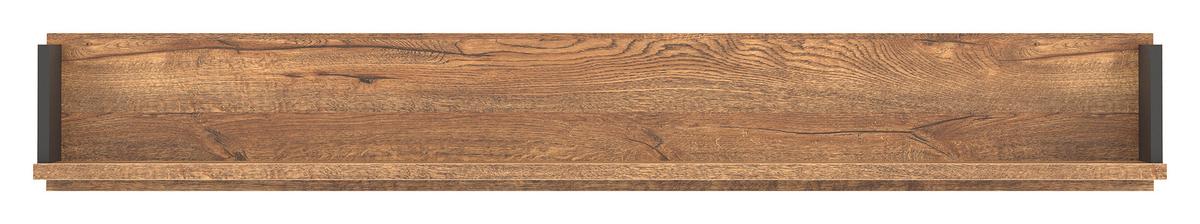 REGAŁ ŚCIENNY DORIAN - kolor dębowy/czarny, Design, materiał drewnopochodny (24/153/22cm) - MID.YOU