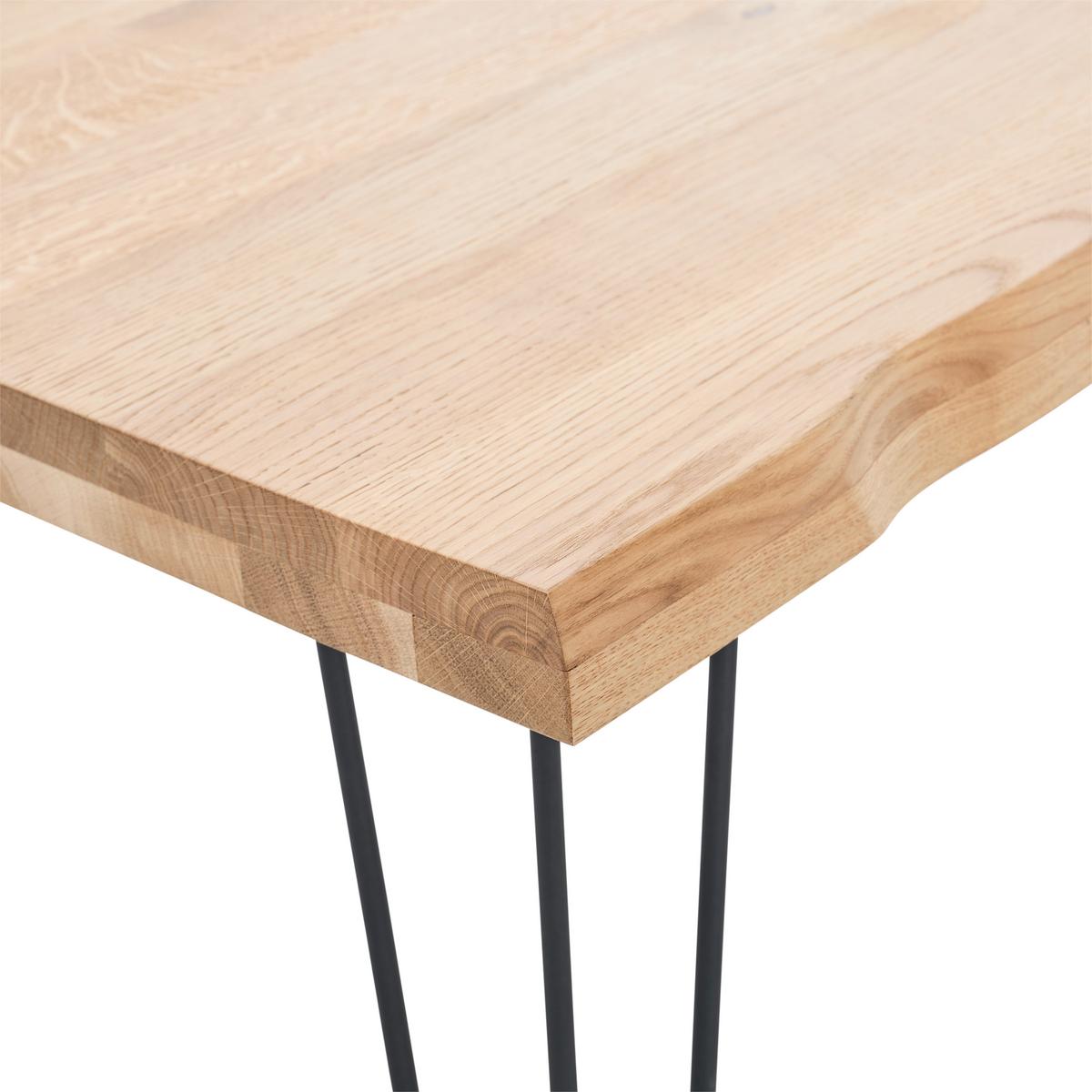 STÓŁ DO JADALNI RICKET -EXKLUSIV- - kolor dębowy/czarny, Design, metal/drewno (140/90/75cm) - Landscape