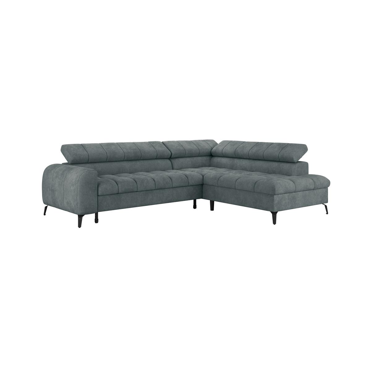 Kutna Garnitura Volf - siva/crna, Trend, tekstil/metal (261/203cm)