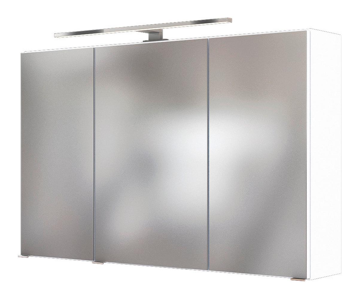Badezimmer Pienza mit LED ca. 100 cm Weiß - Eichefarben/Weiß, Basics, Keramik/Holzwerkstoff (100cm) - Held