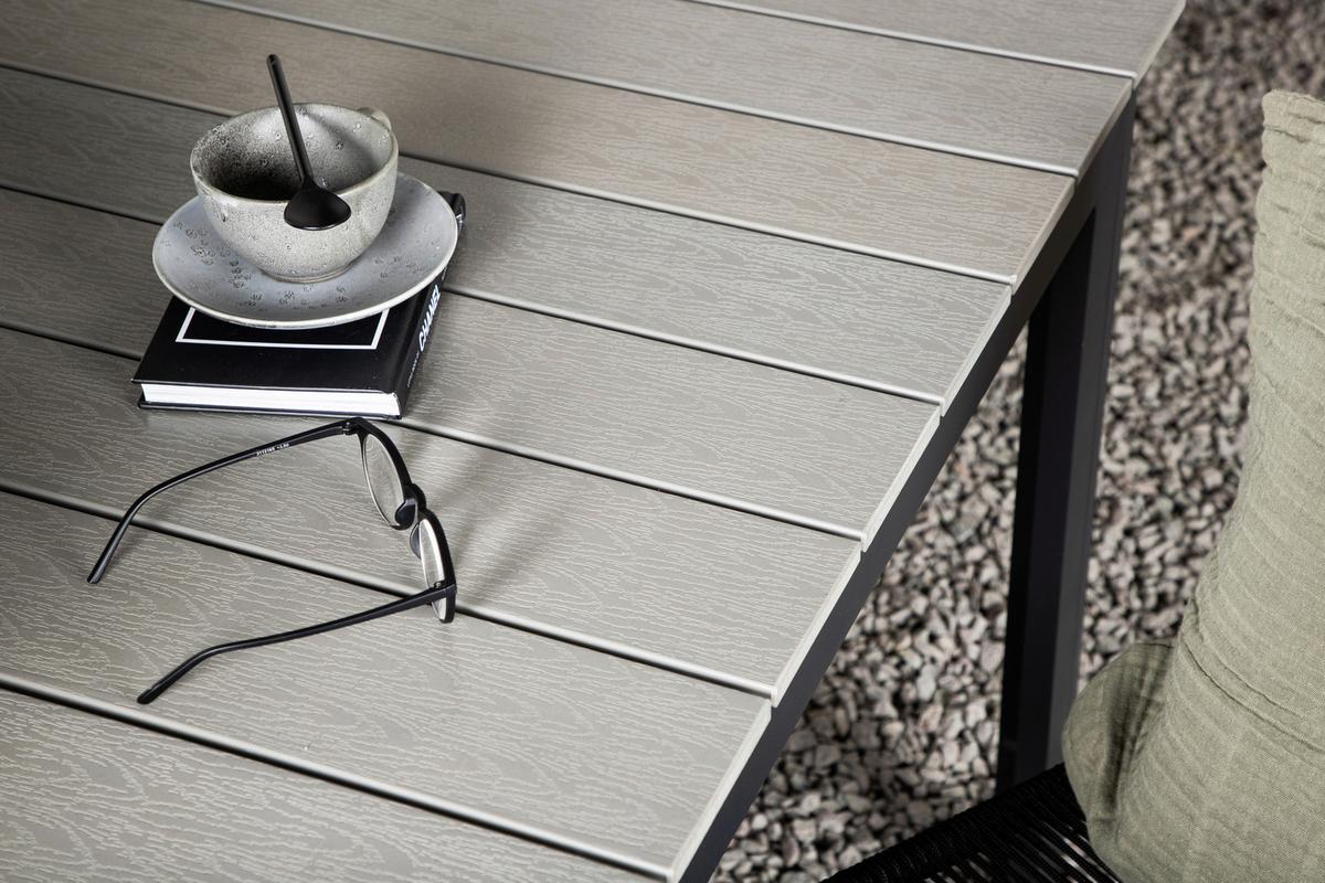 Gartentisch Levels ca. 160x100x75 cm Grau/Schwarz - Schwarz/Grau, KONVENTIONELL, Metall (160/100/75cm) - Gardenson