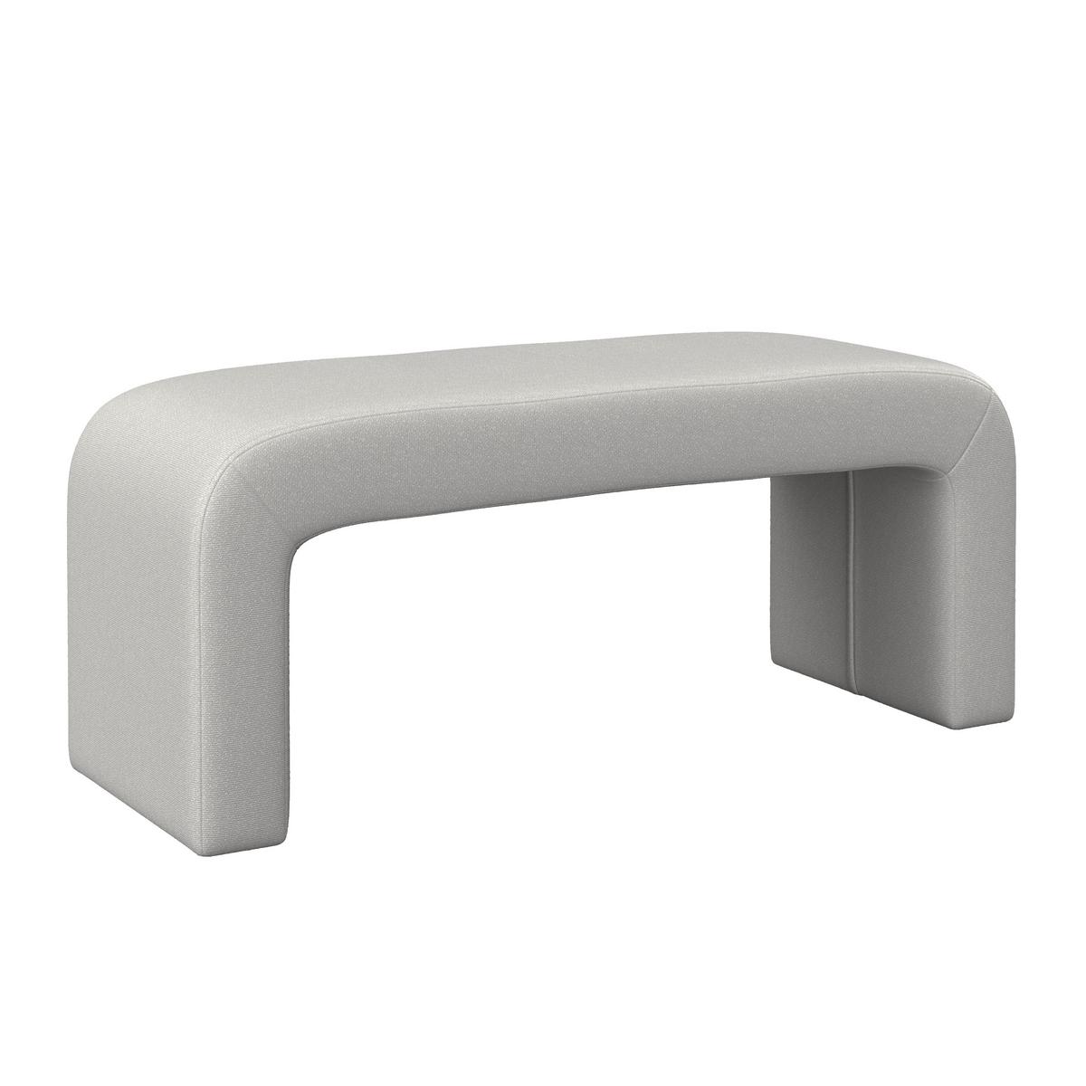 Hockerbank Janina Grau Boucle Gepolstert - Grau, MODERN, Holz/Textil (110/46/41cm) - Bessagi Home