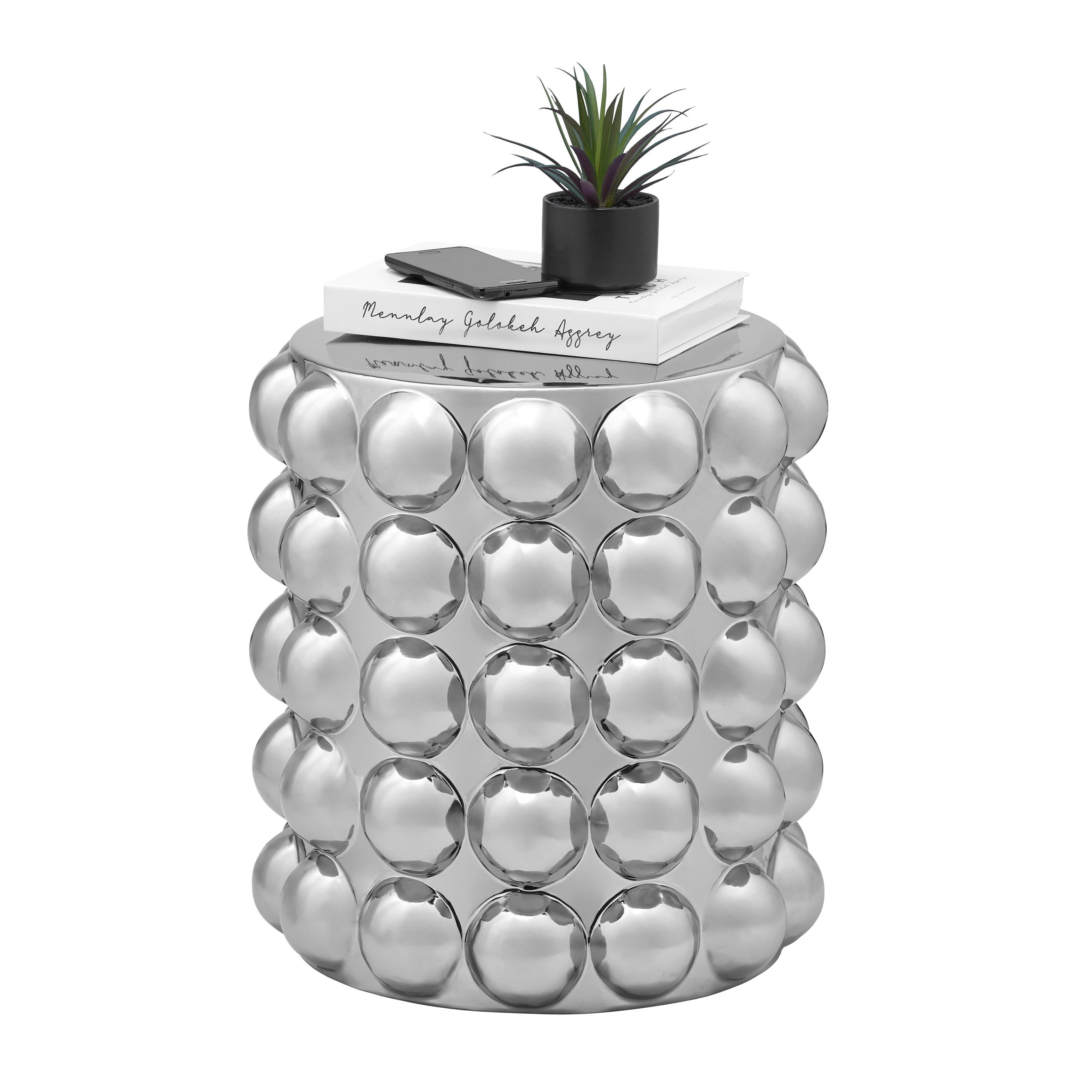 Beistelltisch Julia Keramik Silberfarben - Silberfarben, MODERN, Keramik (38/38/43cm) - Mömax