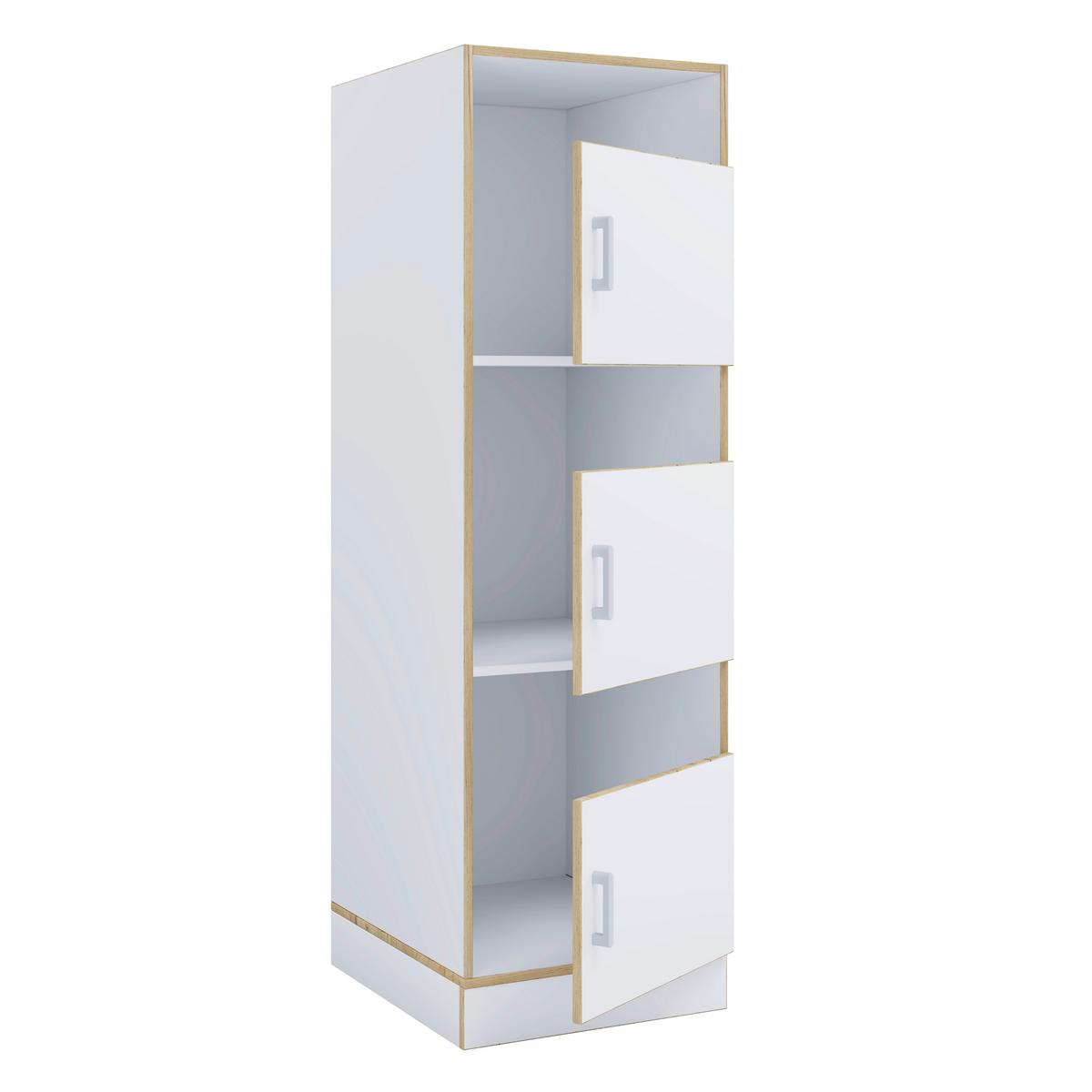 Wäscheschrank Rislo - Honigeiche/Weiss, Trend, Holzwerkstoff/Kunststoff (50/162/60cm) - MID.YOU