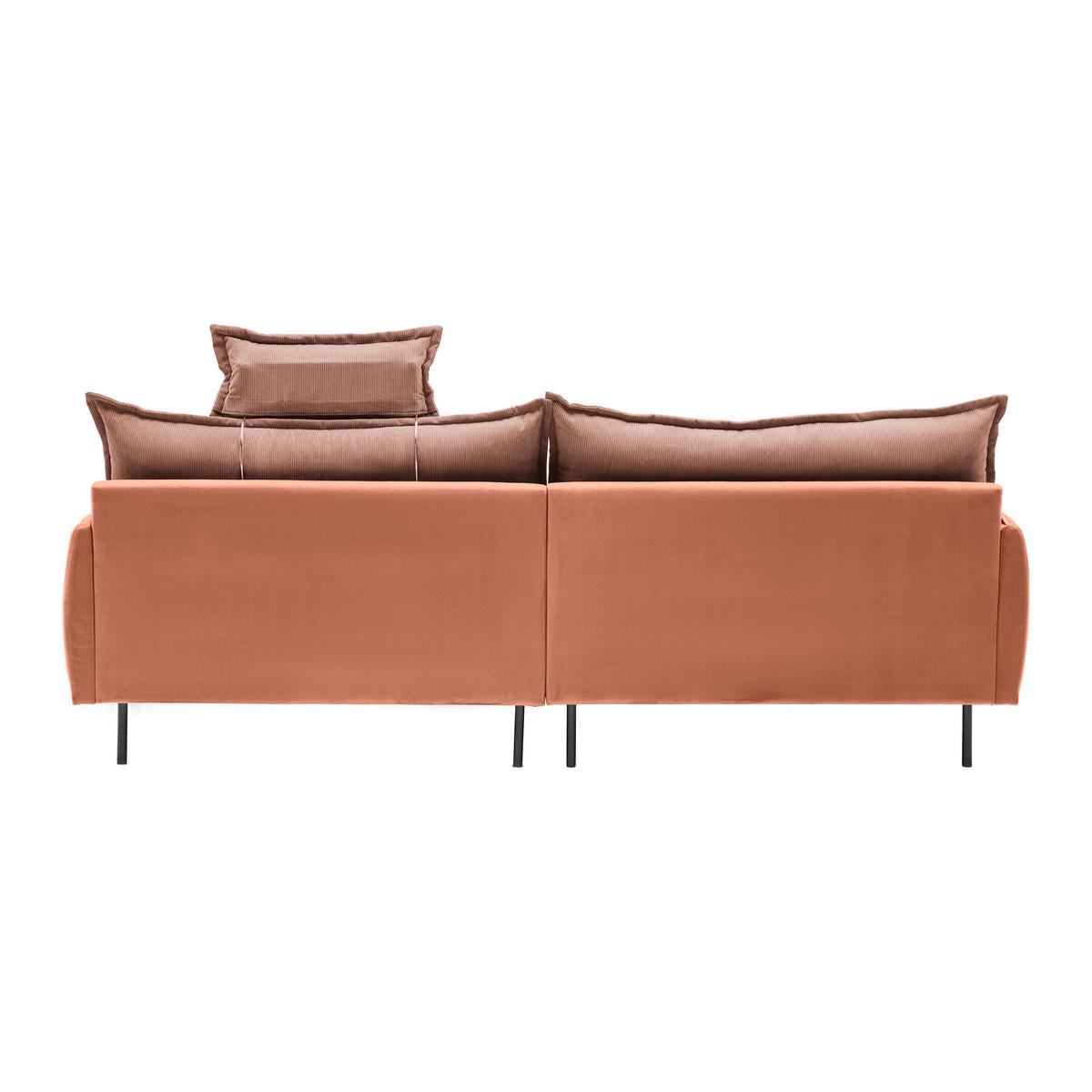 Ecksofa Nuovo Koralle - Koralle/Schwarz, MODERN, Textil/Metall (245/72-113/190cm) - Mömax