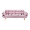 Schlafsofa Cora Rosa Samt - Rosa/Naturfarben, MODERN, Holz/Textil (214/92/81cm) - Bessagi Home