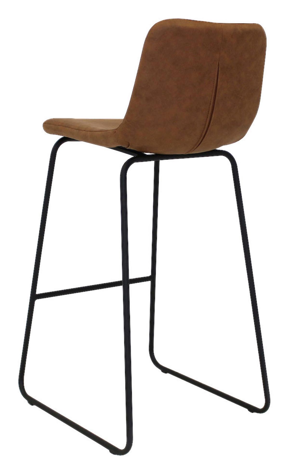 Barhocker-Set Byron Lederoptik ca. 48x102 cm 2er-Set Cognac - Cognac/Schwarz, LIFESTYLE, Kunststoff/Metall (48/102/54cm) - MID.YOU