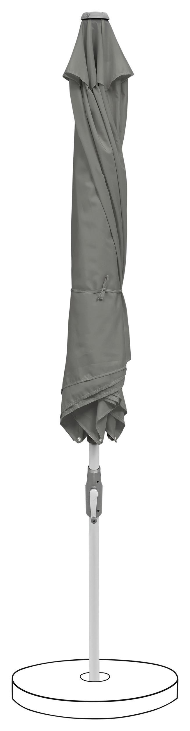 Sonnenschirm Slide Dunkelgrau Ø ca. 300cm - Dunkelgrau/Silberfarben, Basics, Textil/Metall (300cm) - Suncomfort by Glatz