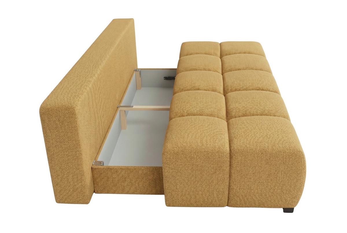 Boxspringsofa Bob Gelb - Chromfarben/Gelb, KONVENTIONELL, Holzwerkstoff/Kunststoff (209/105cm) - Based