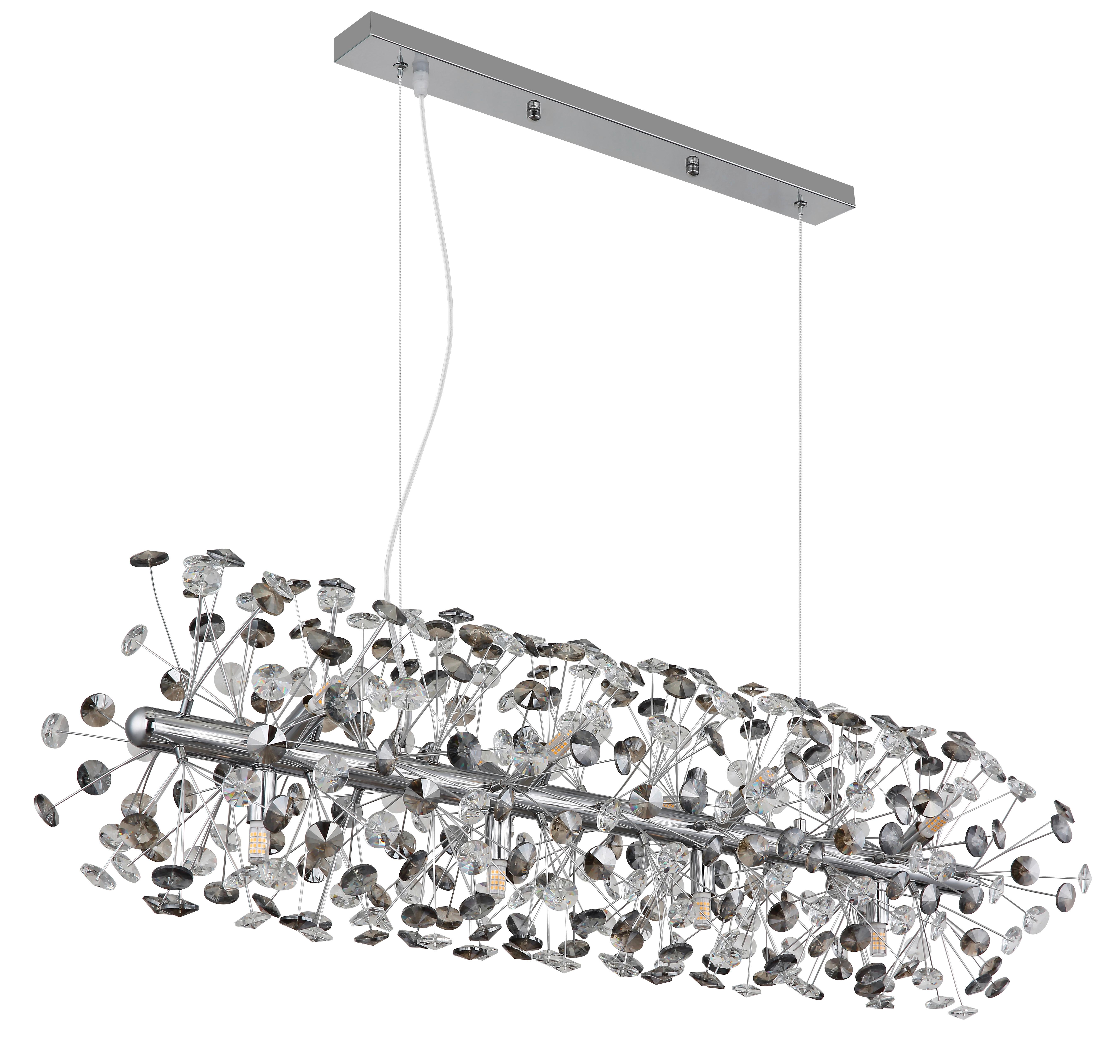 Kristall-hängeleuchte 64135h4c  Katrina - Klar/Chromfarben, Lifestyle, Glas/Kunststoff (90/30/150cm) - Globo