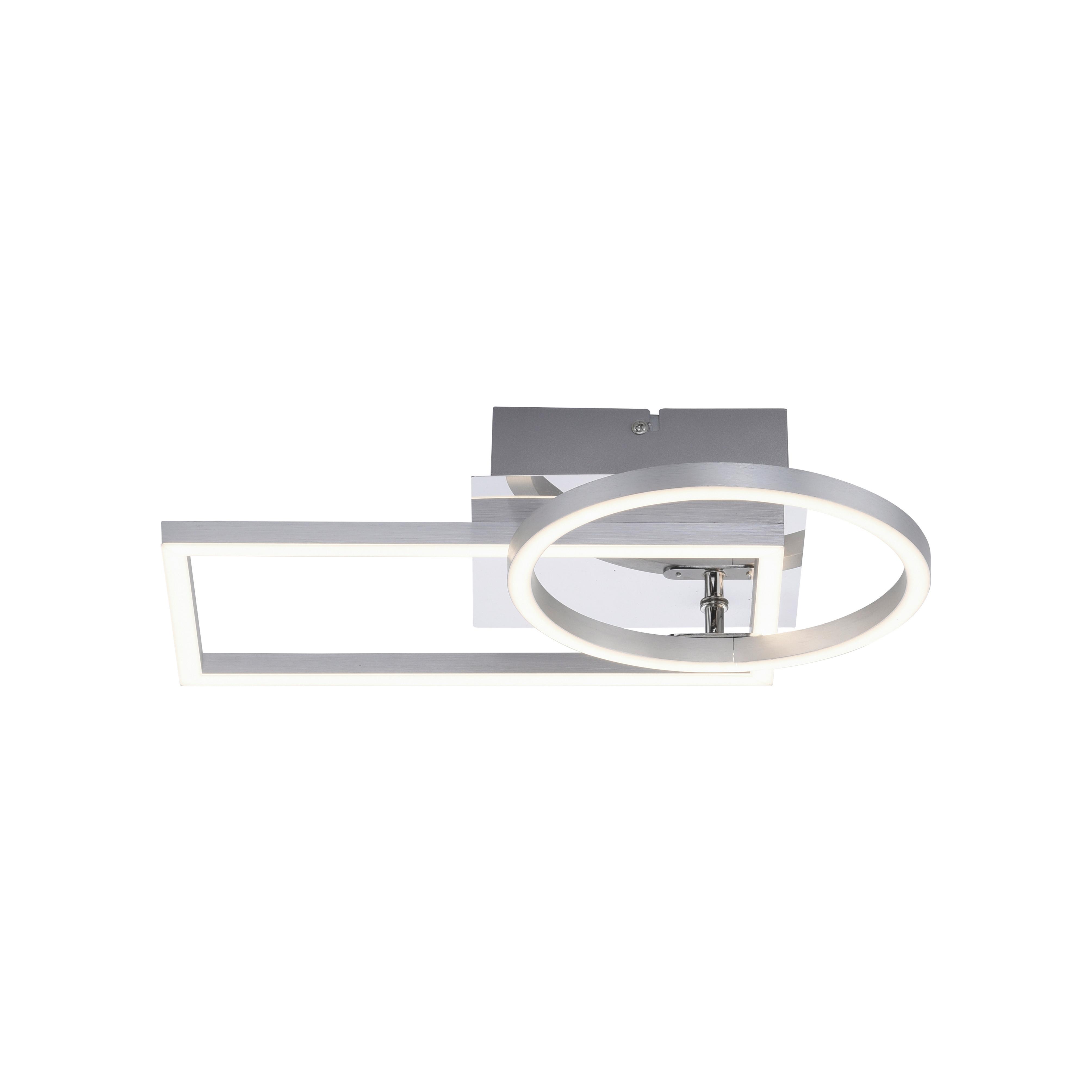 Deckenleuchte Iven max. 20 Watt - Silberfarben, Modern, Kunststoff/Metall