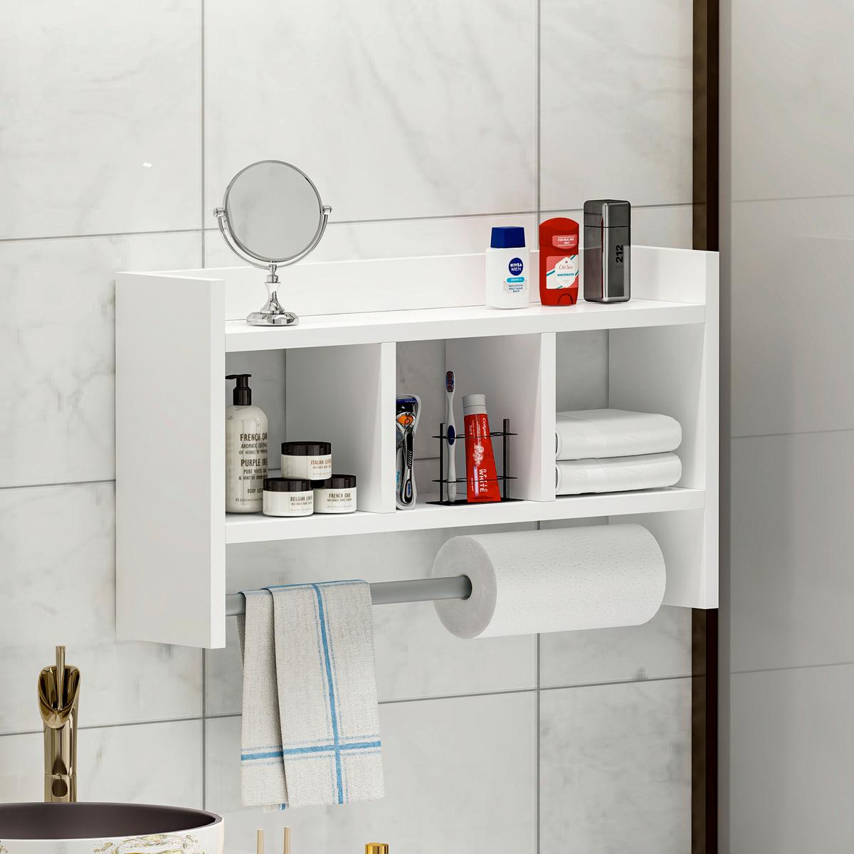 KÜCHENREGAL ASYA R001 WANDREGAL - Weiss, Design, Holzwerkstoff (64/35/15cm) - Livetastic