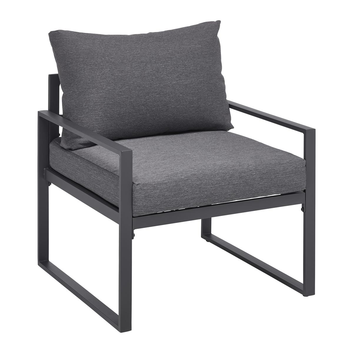 Kerti Garnitúra Louisiana - fekete/antracit, Modern, Üveg/textil (179/66/69cm) - Mömax