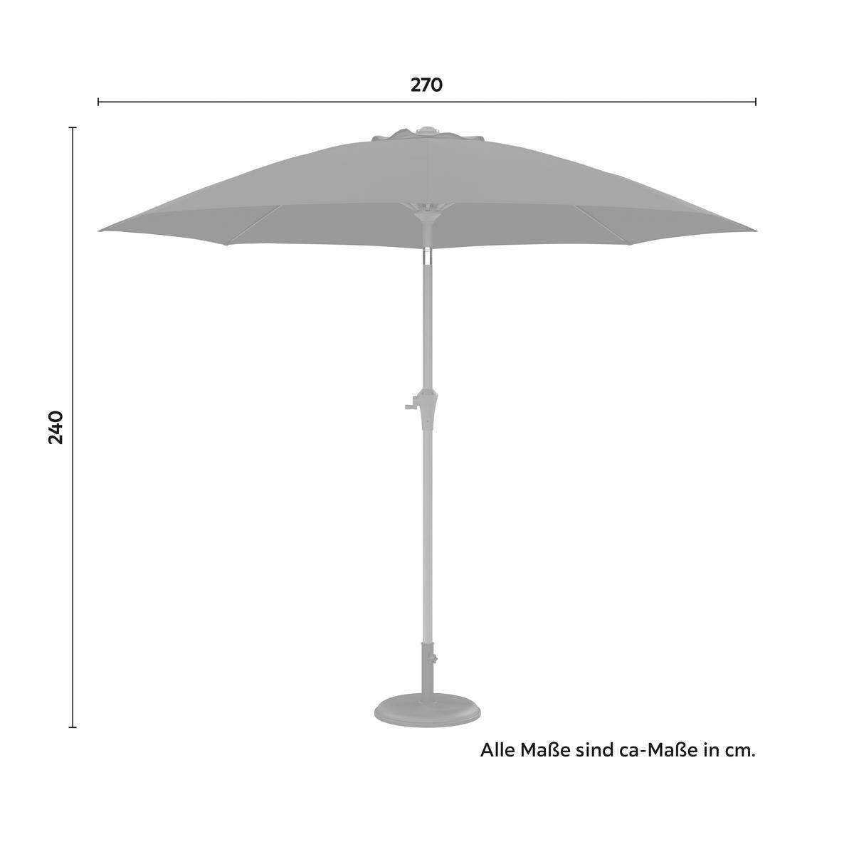 Sonnenschirm Doris Anthrazit/Naturfarben - Anthrazit/Naturfarben, Basics, Textil/Metall (270/240/270cm) - Mömax