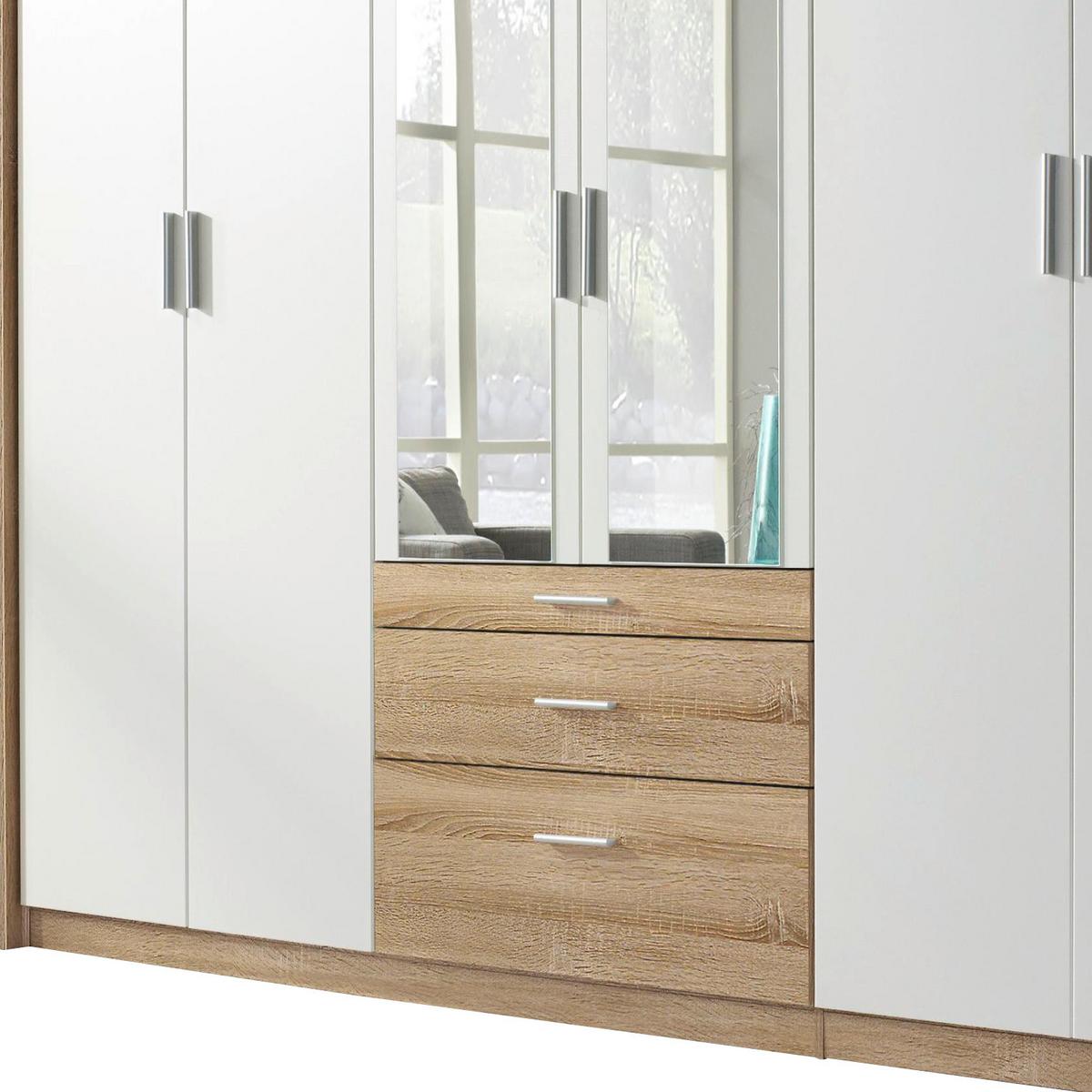 Ormar S Klasičnim Vratima Hildesheim - bijela/prozirno, Design, staklo/drvni materijal (275/231/56cm) - Modern Living