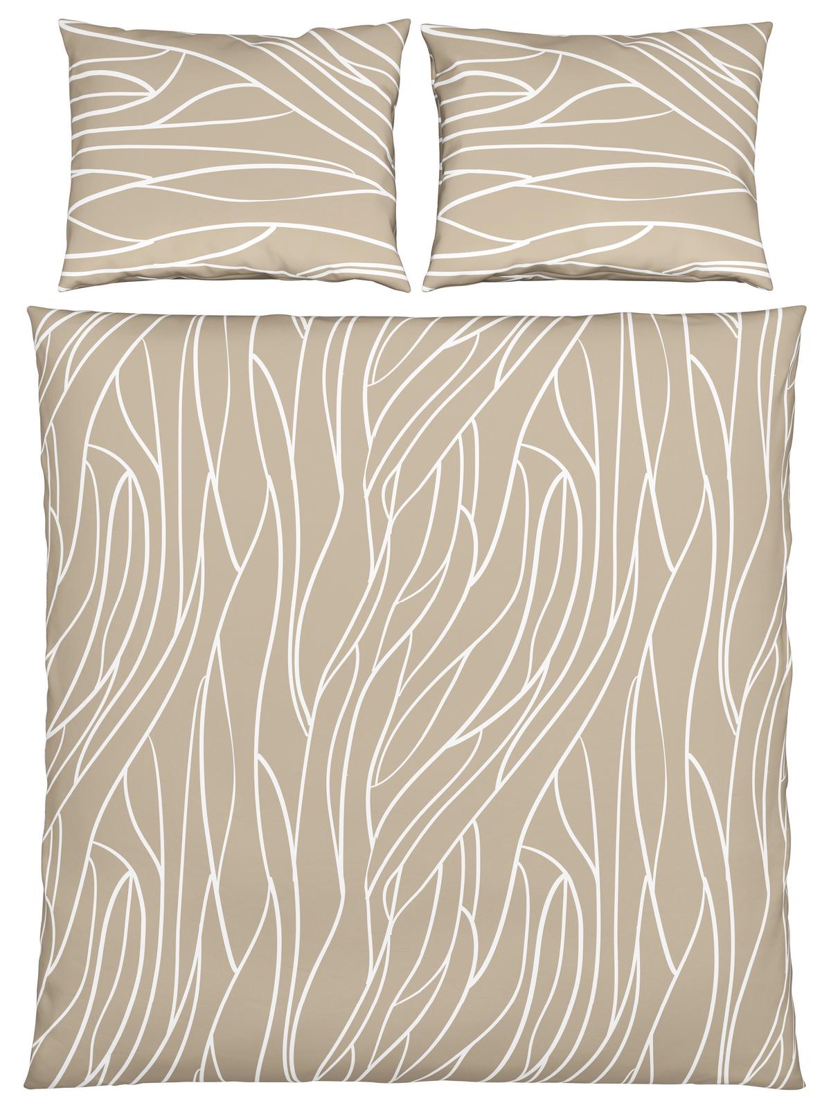 Ágyneműhuzat-garnitúra Juliane Xxl - világosbarna, Konventionell, textil (200/220cm) - Mömax