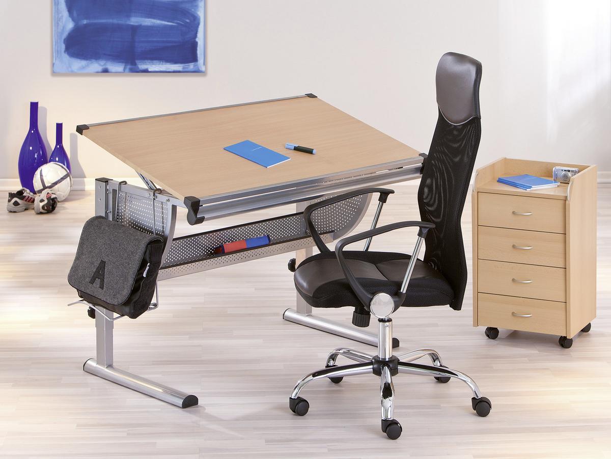 Jugenddrehstuhl Torino Schwarz - Chromfarben/Schwarz, KONVENTIONELL, Leder/Kunststoff (64/112/59cm) - MID.YOU