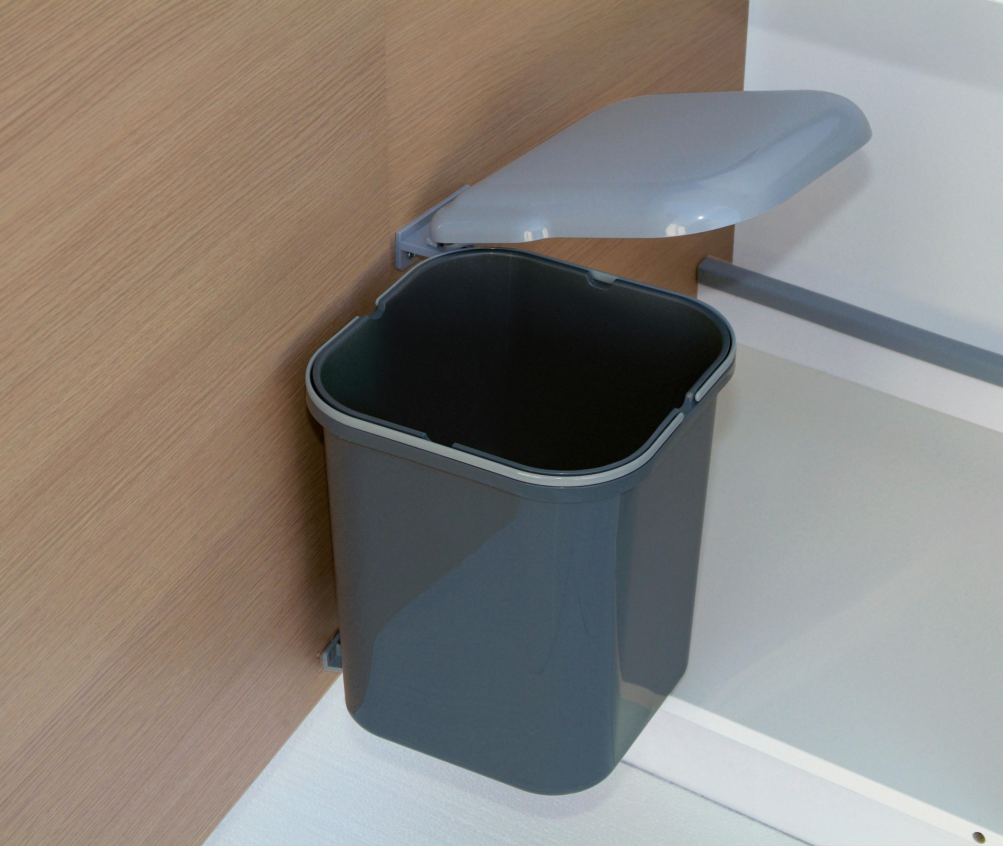 Einbauabfallsammler 103467 in Dunkelgrau - Dunkelgrau, Basics, Kunststoff (28/28/35cm) - HKT