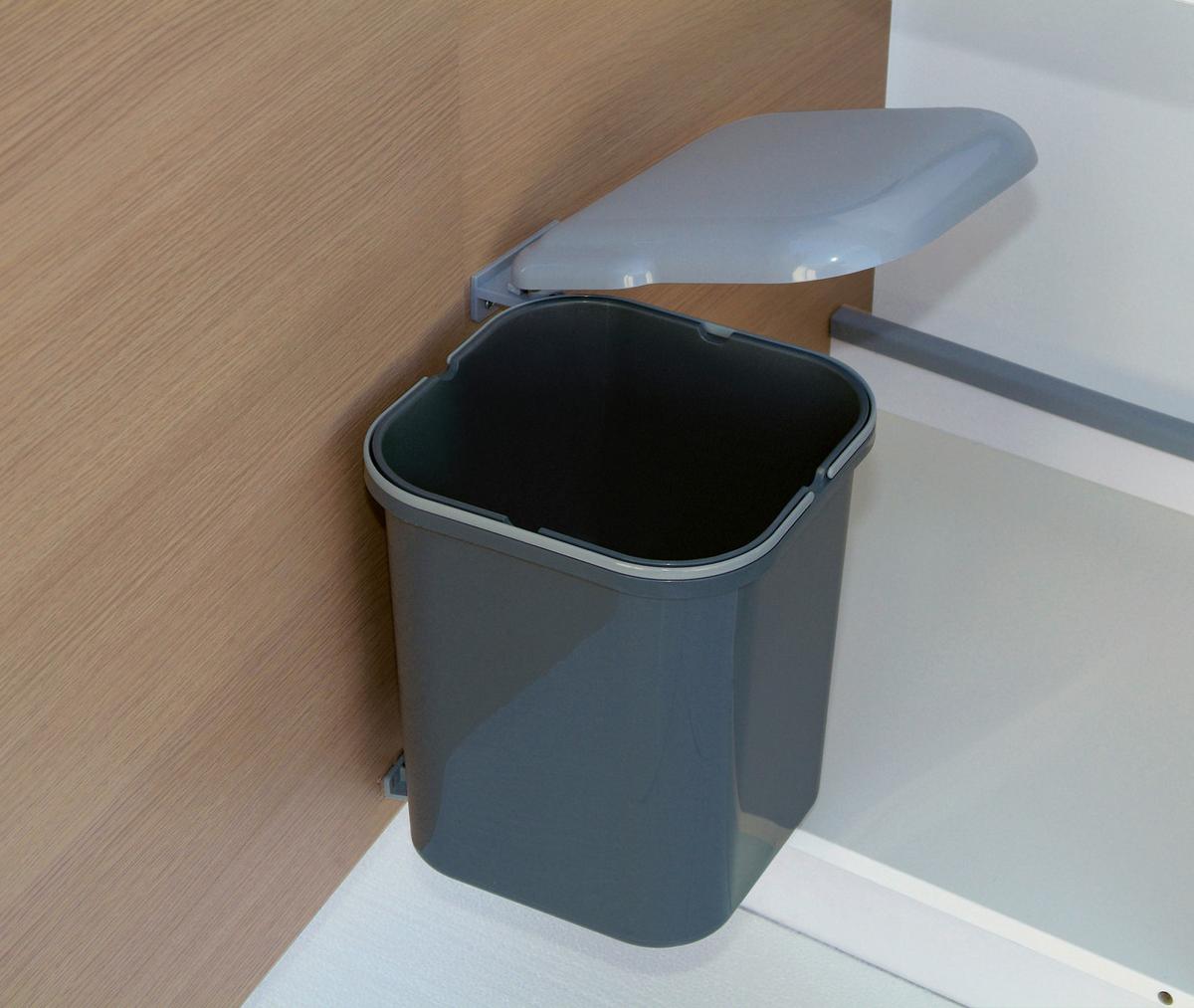 Einbauabfallsammler 103467 in Dunkelgrau - Dunkelgrau, Basics, Kunststoff (28/28/35cm) - HKT