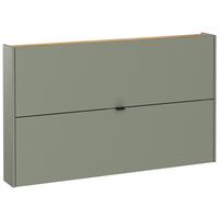 Hängeschuhschrank Ameca Taupe/Eichefarben - Taupe/Eichefarben, MODERN, Holzwerkstoff/Metall (140/83/18cm) - Premium Living