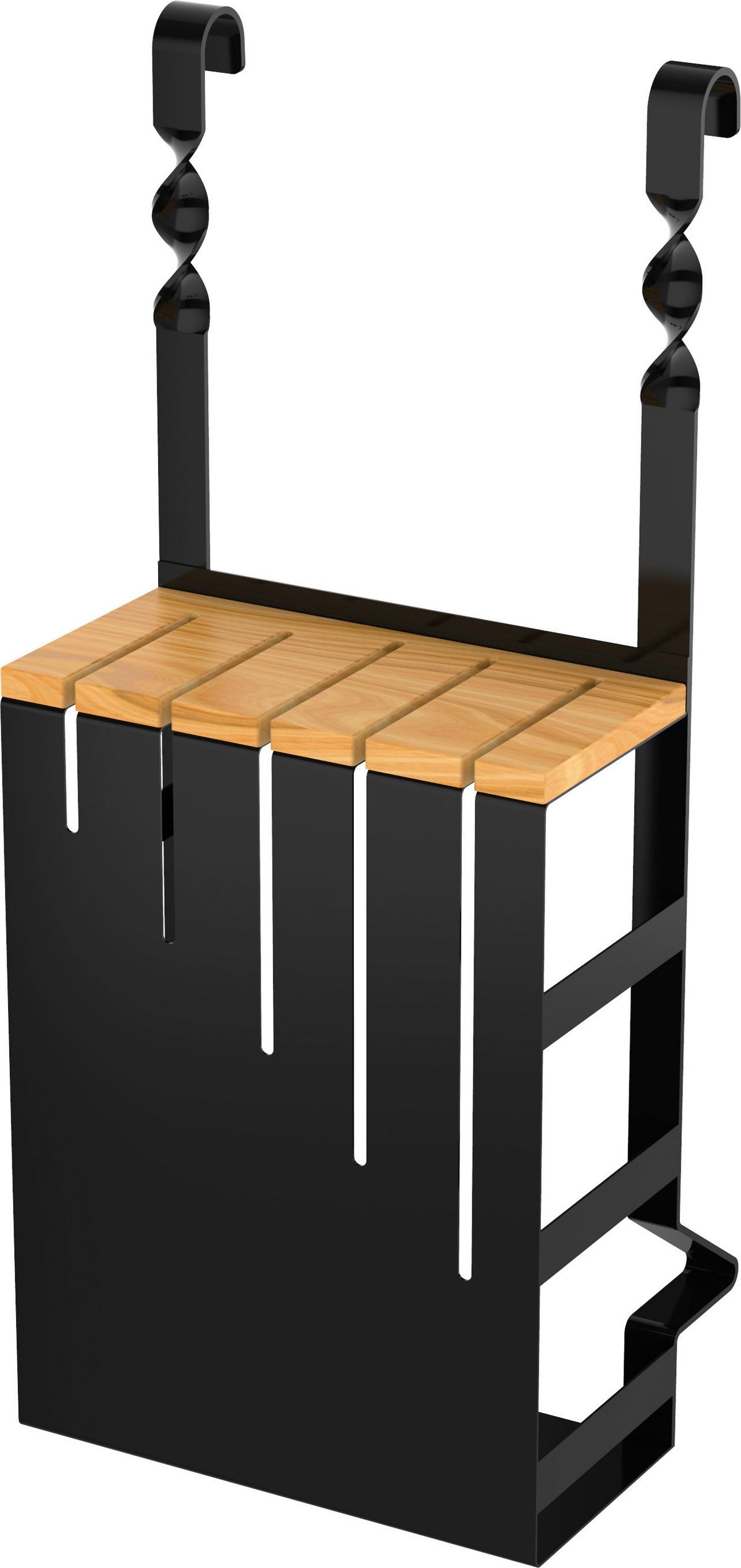 Késtartó Blokk Chester - fekete, fém (16/39,5/12,5cm) - Premium Living