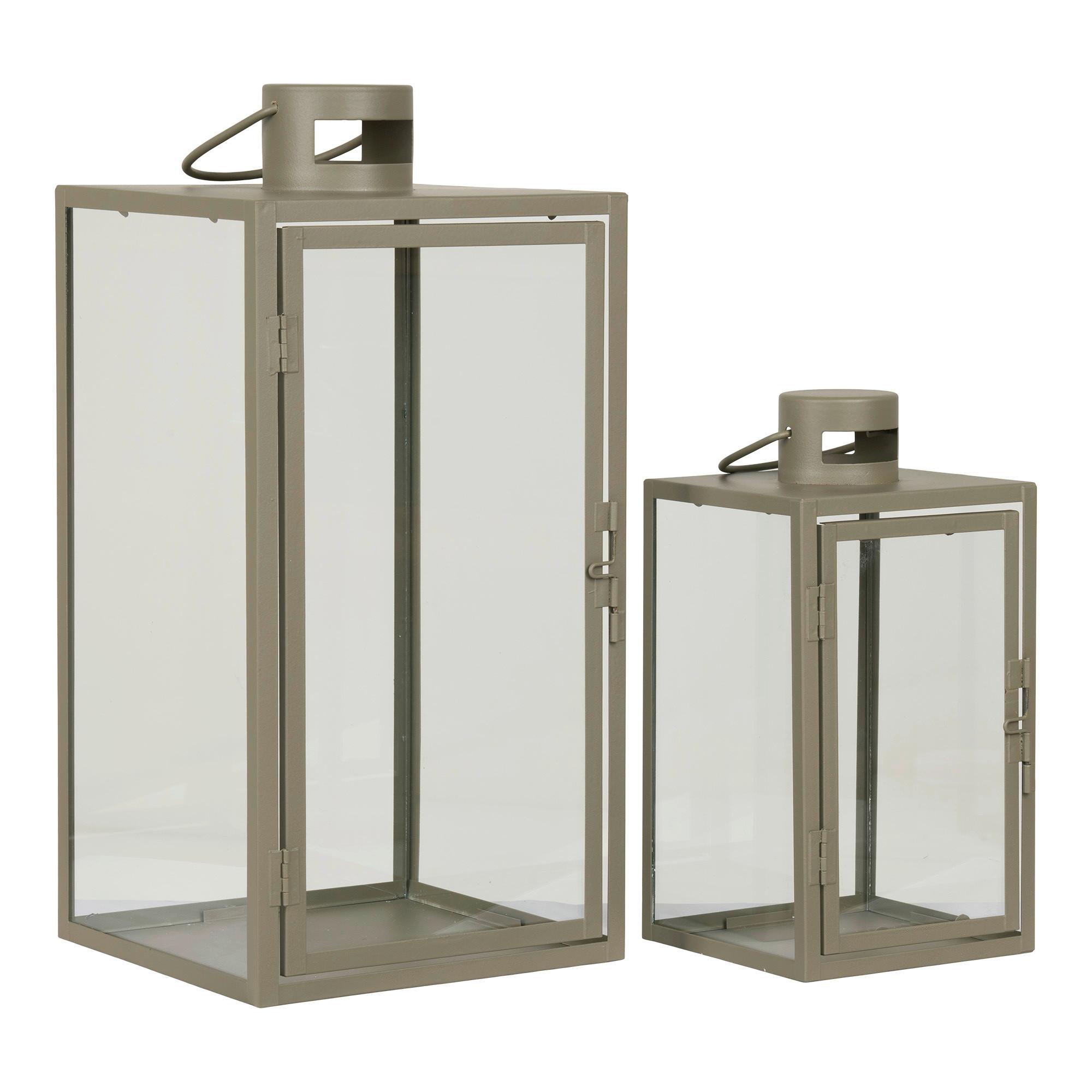 Laternenset Corfu Grün, 2er Set - Grün, Design, Glas/Metall