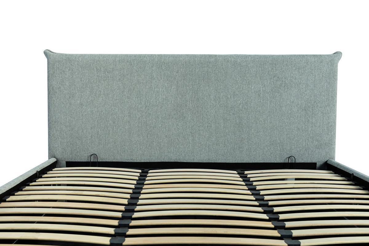 Oblazinjena Postelja Pico, Svetlo Siva, 180x200cm - črna/svetlo siva, Design, kovina/umetna masa (188/100/216cm) - Livetastic