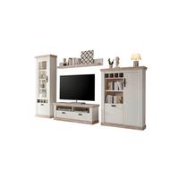 Wohnwand Florenz Pinienfarben/Hellbraun - Hellbraun/Eichefarben, Design, Holzwerkstoff/Metall (330/201/44cm) - MID.YOU