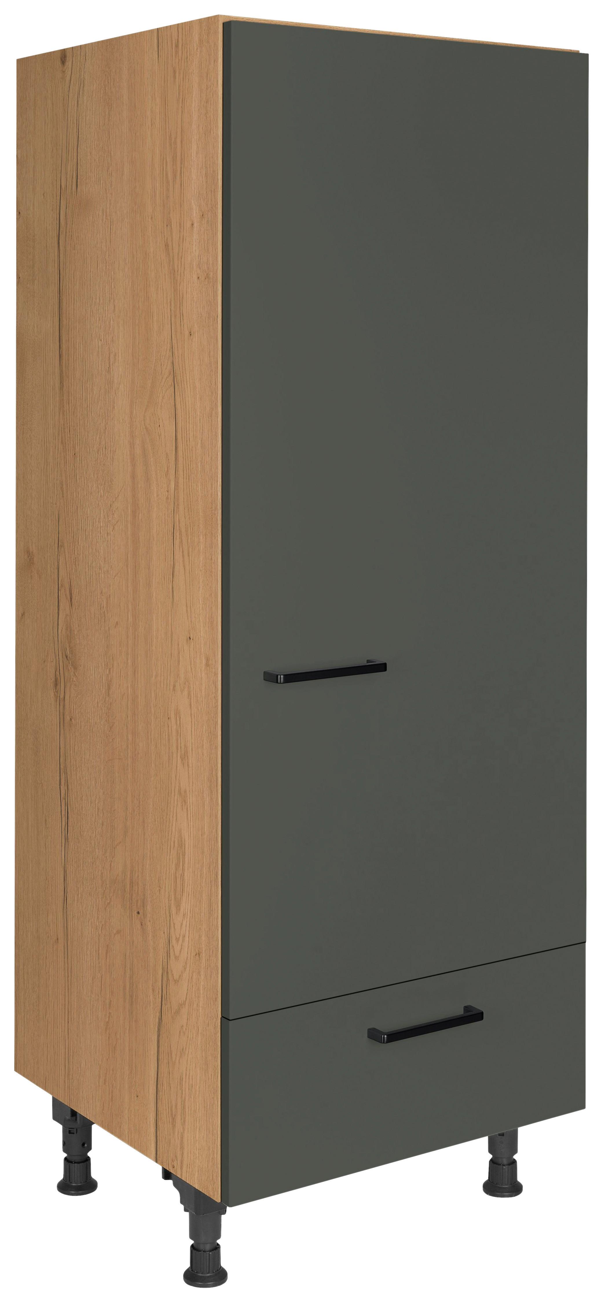 Geräteumbauschrank Easytouch Grün - Eichefarben/Schwarz, MODERN, Holzwerkstoff/Metall (60/168/58cm) - Nobilia