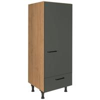 Geräteumbauschrank Easytouch Grün - Eichefarben/Schwarz, MODERN, Holzwerkstoff/Metall (60/168/58cm) - Nobilia