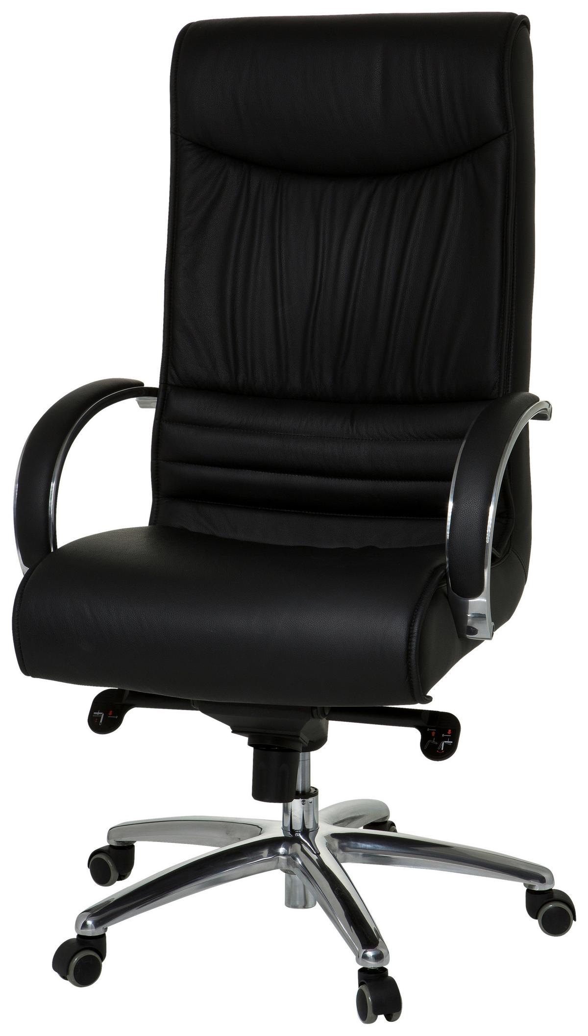 Pisarniški Stol Xxl F 400, Črna - srebrne barve/črna, Basics, kovina/umetna masa (60/130/47cm) - MID.YOU