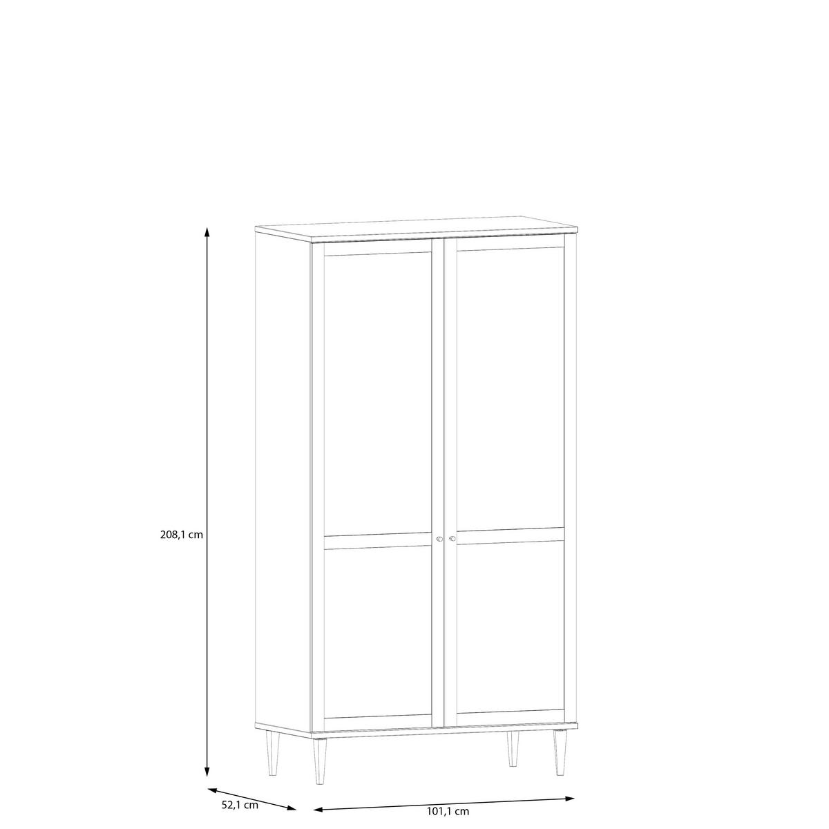 Ormar S Klasičnim Vratima Calasetta - boje hrasta, Natur, drvni materijal (110,1/208,1/52,1cm) - Zandiara