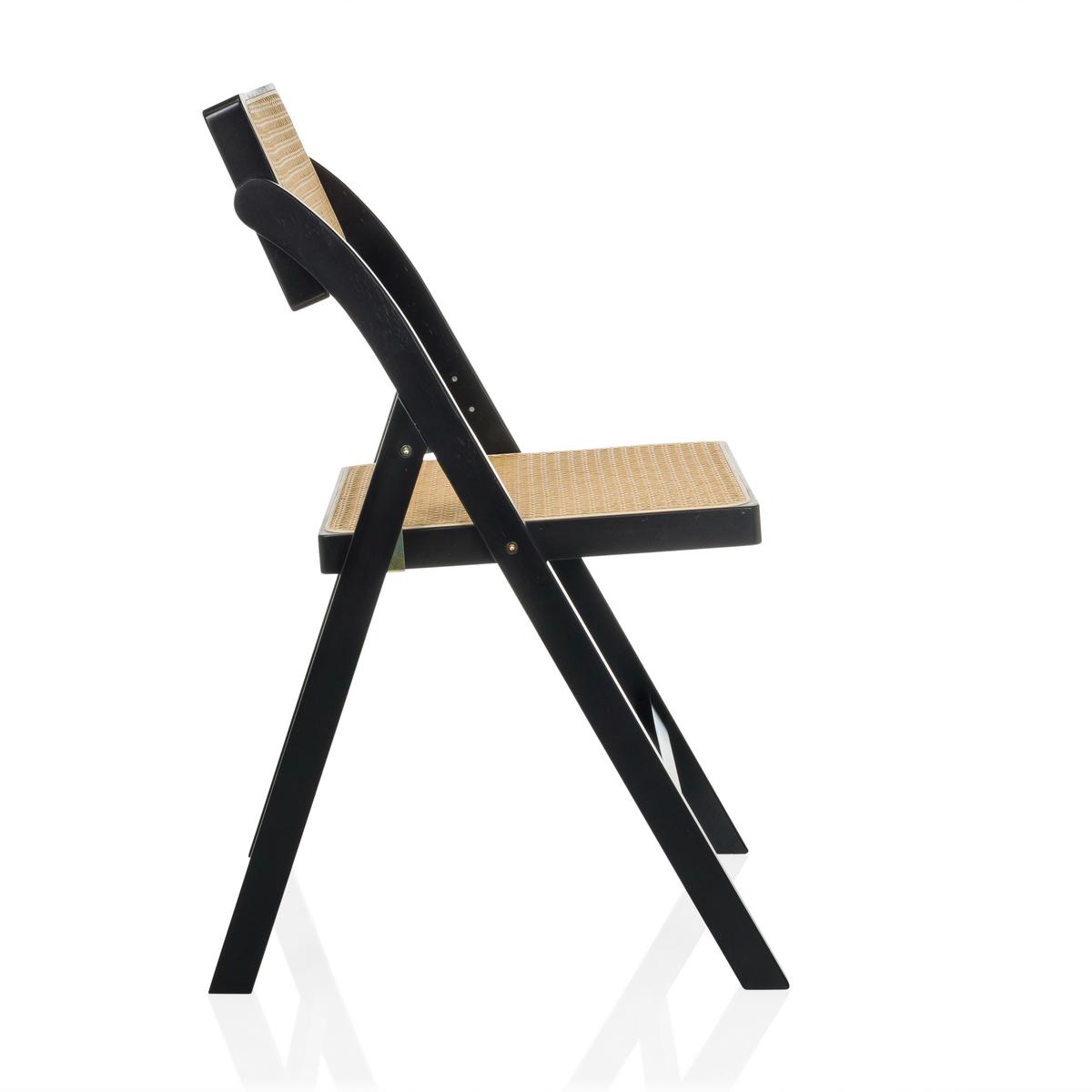 Zložljiv Stol Tudela Bamboo, Črna, Rjava - črna/rjava, Moderno, les (45,5/83,5/45cm) - Gardenson