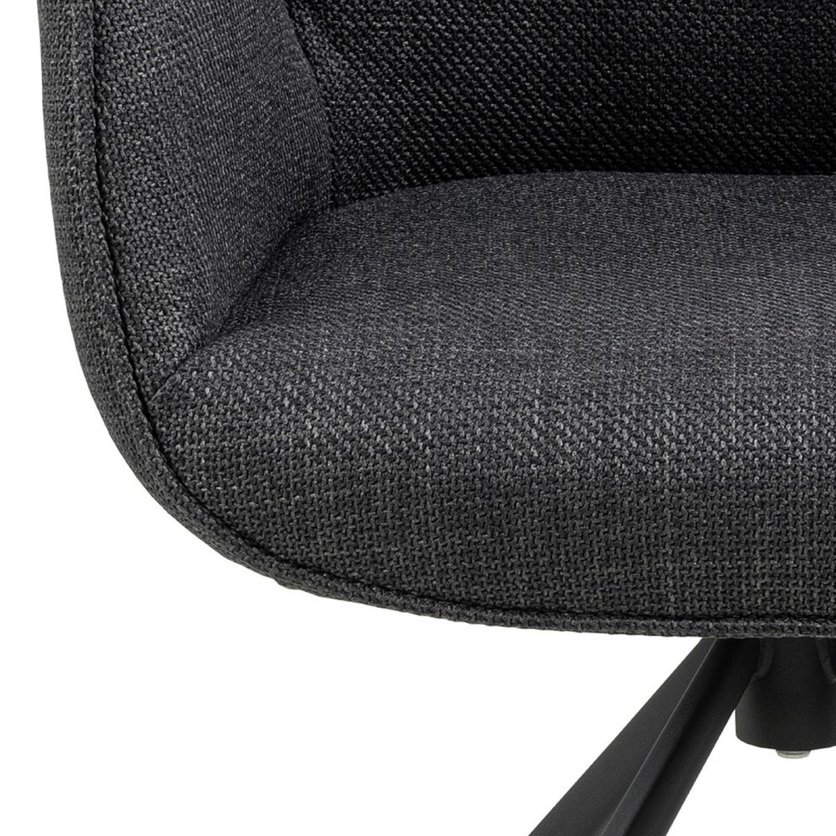 KRZESŁO Z PODŁOKIETNIKAMI AURA - ciemnoszary/czarny, Design, metal/tkanina (61/90/62cm) - MID.YOU