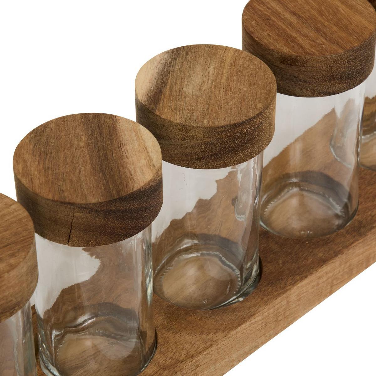 Set Staklenki Za Zalihe Linn - prozirno/smeđa, Basics (34,5/6,5/11cm)