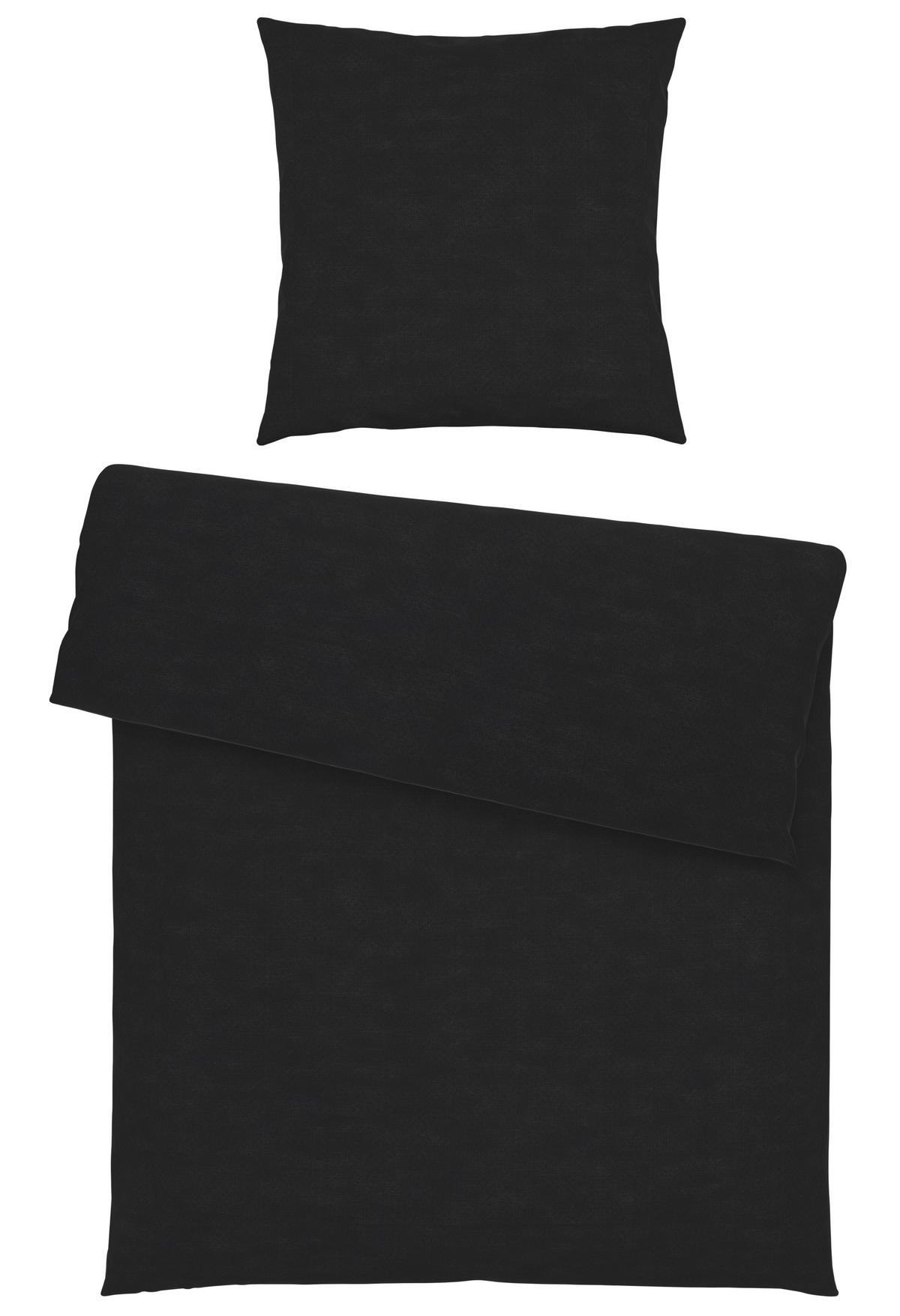 Bettwäsche Stone Washed Uni XL Anthrazit ca. 155x220cm - Anthrazit, MODERN, Textil (155/220cm) - Modern Living
