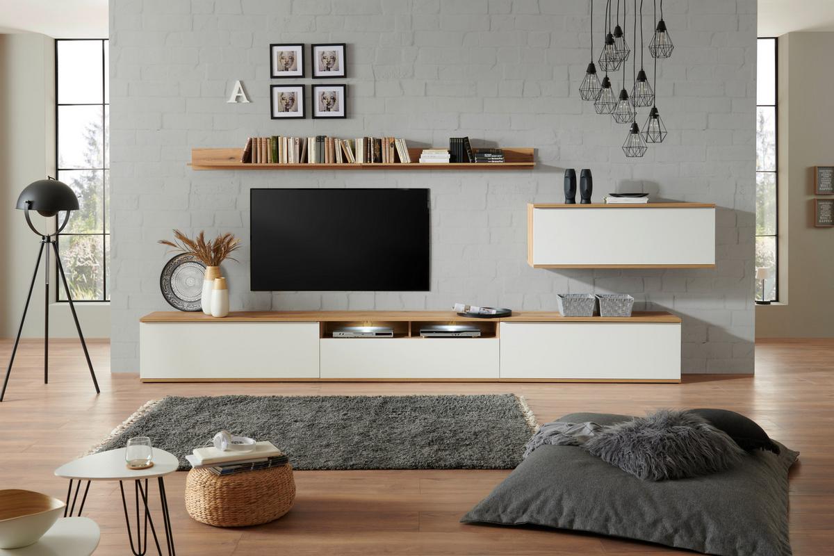 Zidna Polica Power - Moderno, drvni materijal (127,5/16/17,6cm) - Modern Living