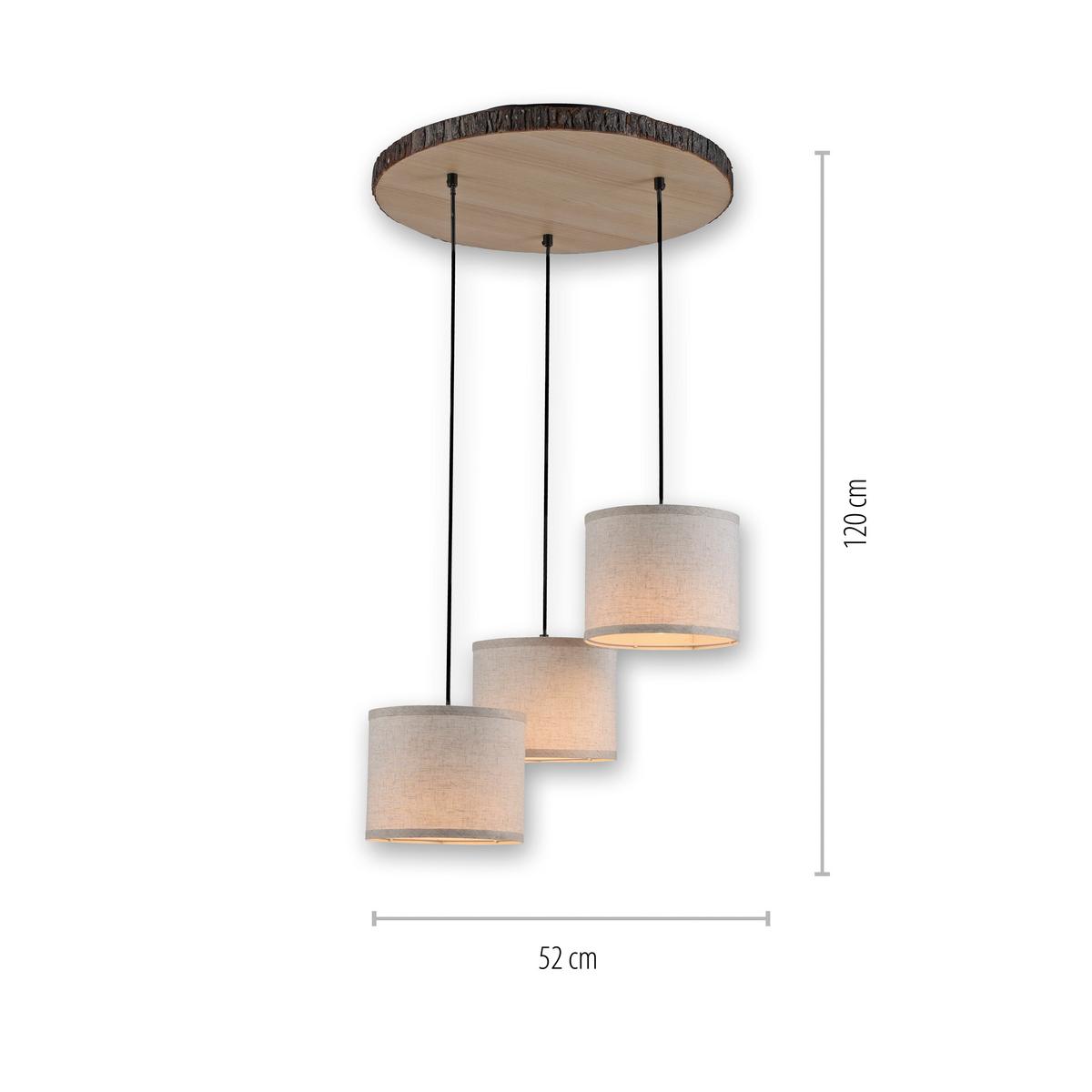 Deckenleuchte Bark Braun/Naturfarben max.120 Watt - Beige/Braun, KONVENTIONELL, Kunststoff/Textil (26-120/50/45cm)