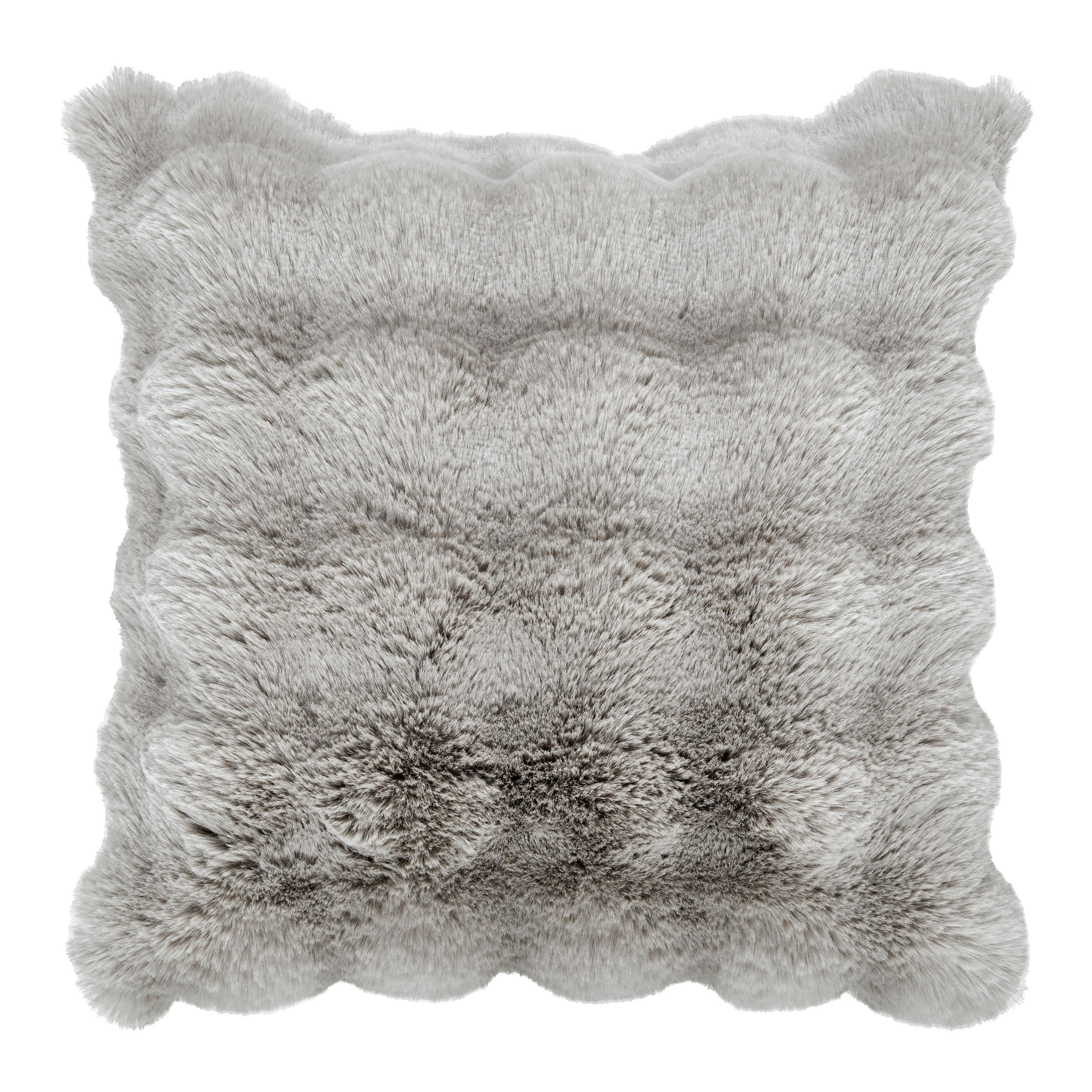 Krznena Blazina Bella - siva, Moderno, tekstil (45/45cm) - Premium Living