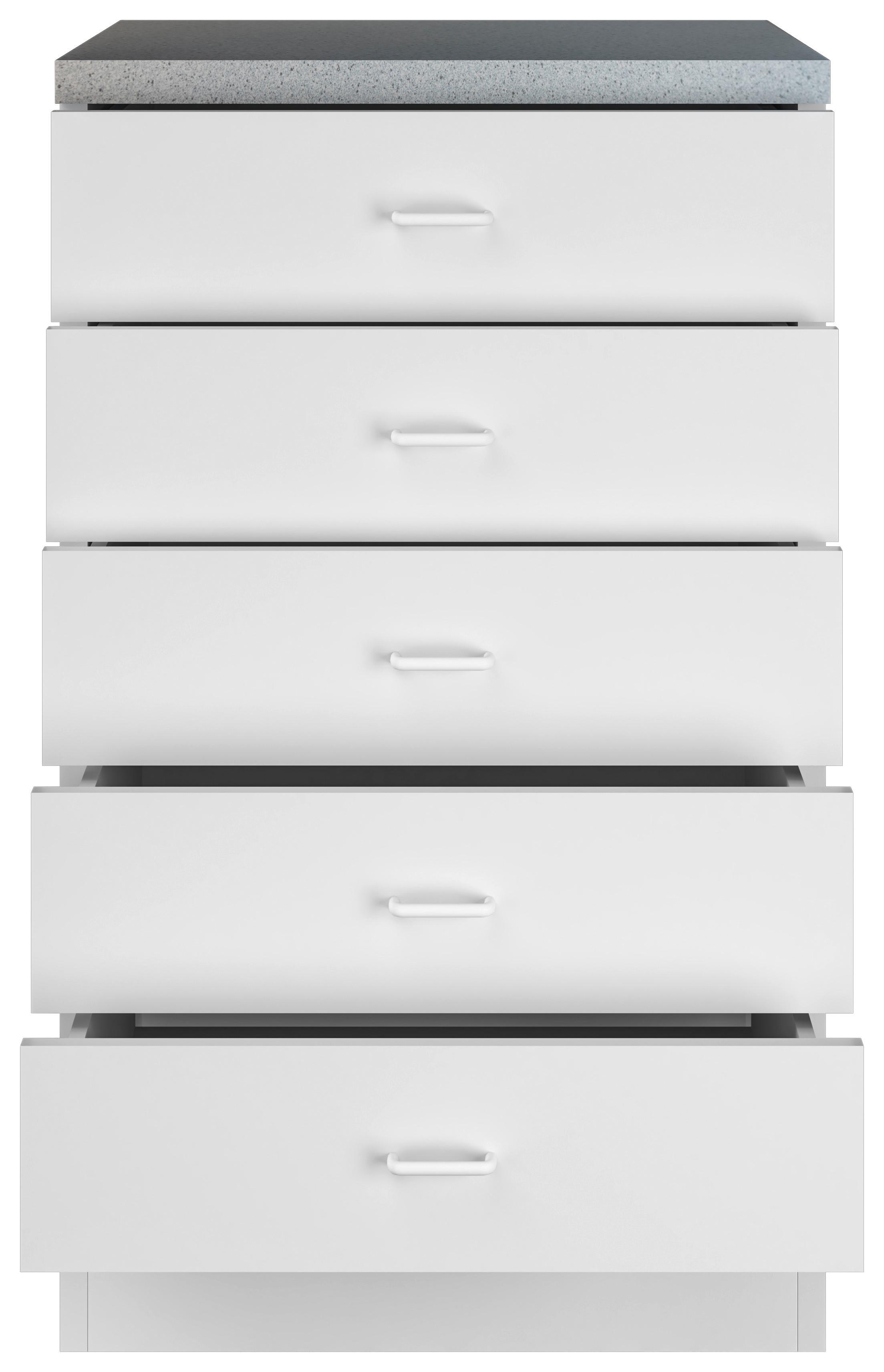 Kuhinjski Donji Element Speed Us 5-50-50 W - bijela/svijetlo siva, Konvencionalno, drvni materijal/plastika (50/85/50cm) - Based