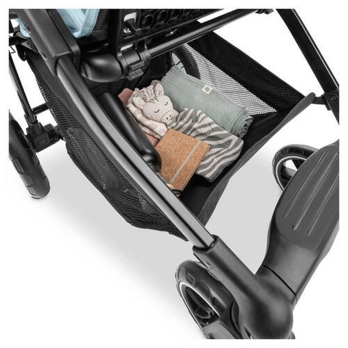 WÓZEK SPACEROWY SHOP N CARE - czarny/pastelowy błękit, Basics, tworzywo sztuczne/metal (40.5/104/51.5cm) - Hauck