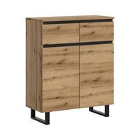 KOMMODE TOMASA - Eiche dunkel, Design, Holzwerkstoff/Metall (80/99/36cm) - Livetastic