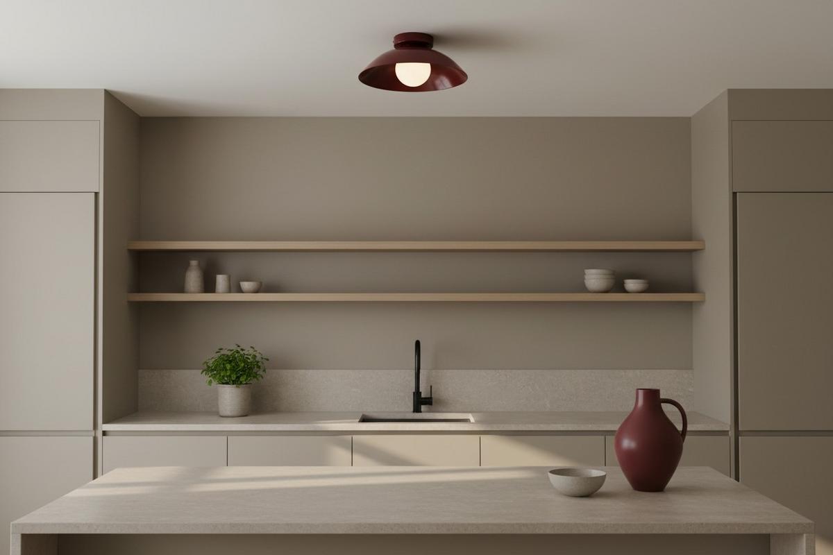 LAMPA SUFITOWA KIMI - ciemnoczerwony, Design, tworzywo sztuczne/metal (30/15cm) - Collet's Monde