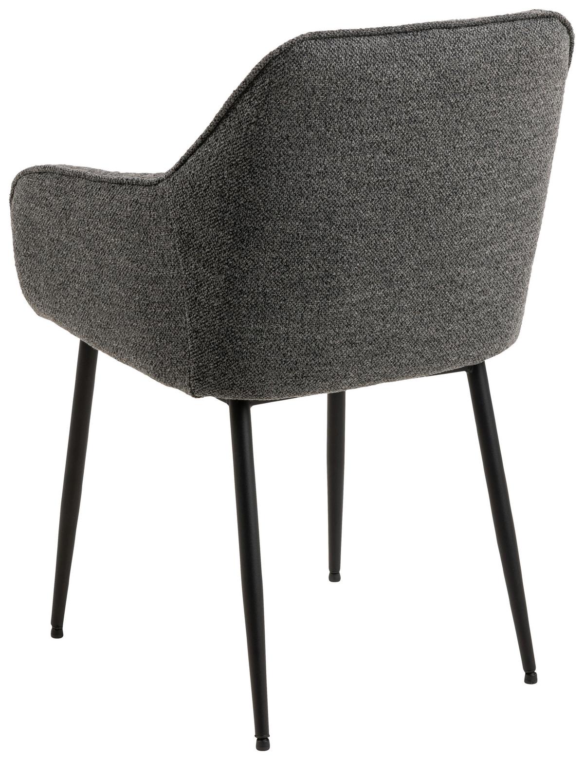 KRZESŁO Z PODŁOKIETNIKAMI BROOKE - czarny/szary, Modern, metal/tkanina (58/83/55cm) - MID.YOU