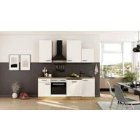 Küchenblock Avila m. Geräten Magnolie - Eichefarben/Magnolie, Trend, Holzwerkstoff/Metall (220cm) - FlexWell